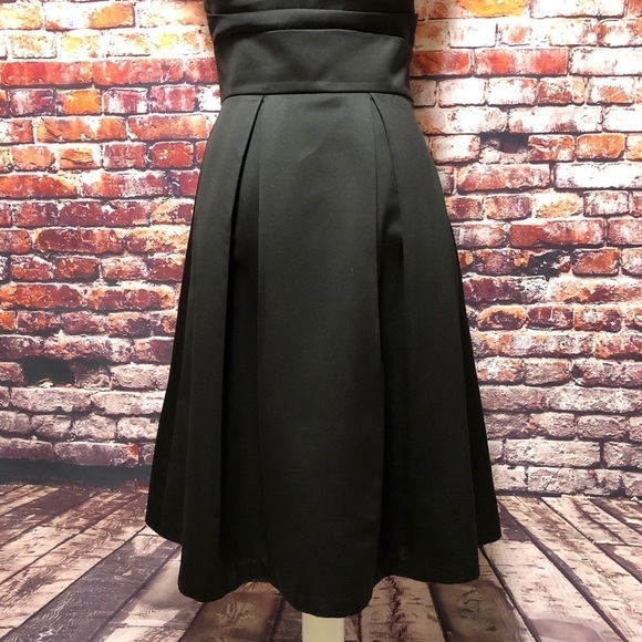 WHBM - GORGEOUS BLACK STRAPLESS MIDI DRESS SIZE 6 EUC - Picture 6 of 14